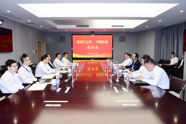 丁焰章與雅礱江公司黨委書(shū)記、董事長(zhǎng)祁寧春座談
